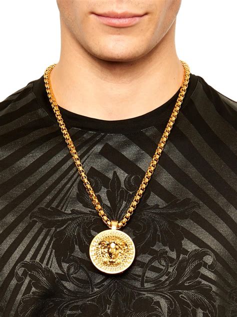 versace medusa pendant mens|Versace Medusa medallion necklace.